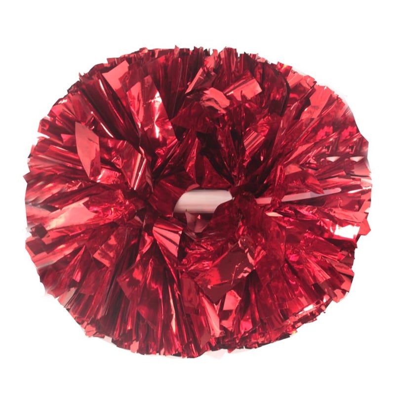 Hooshing 2PCS Red Pom Poms Cheerleading with Baton Handle for Team Spirit Sports Dance Cheering - Image 1